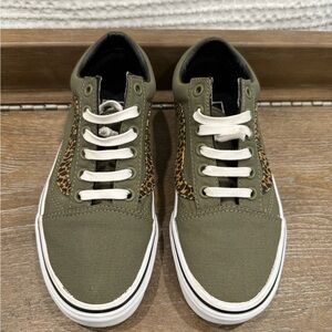 Vans Olive and Leopard Men's Sneakers